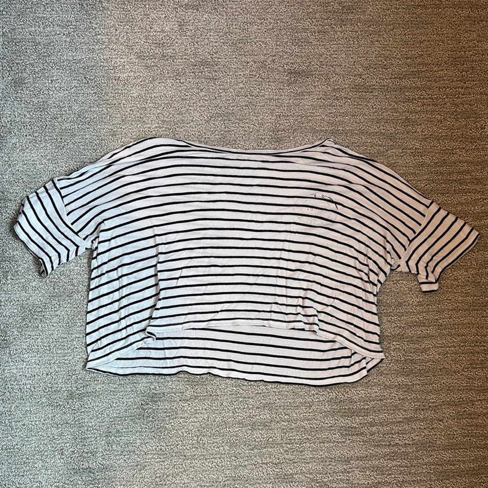 Striped Black and White Women's Top
